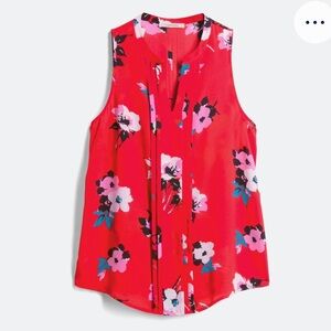 41 Hawthorne red floral tank top sleeveless blouse, Like New, Medium